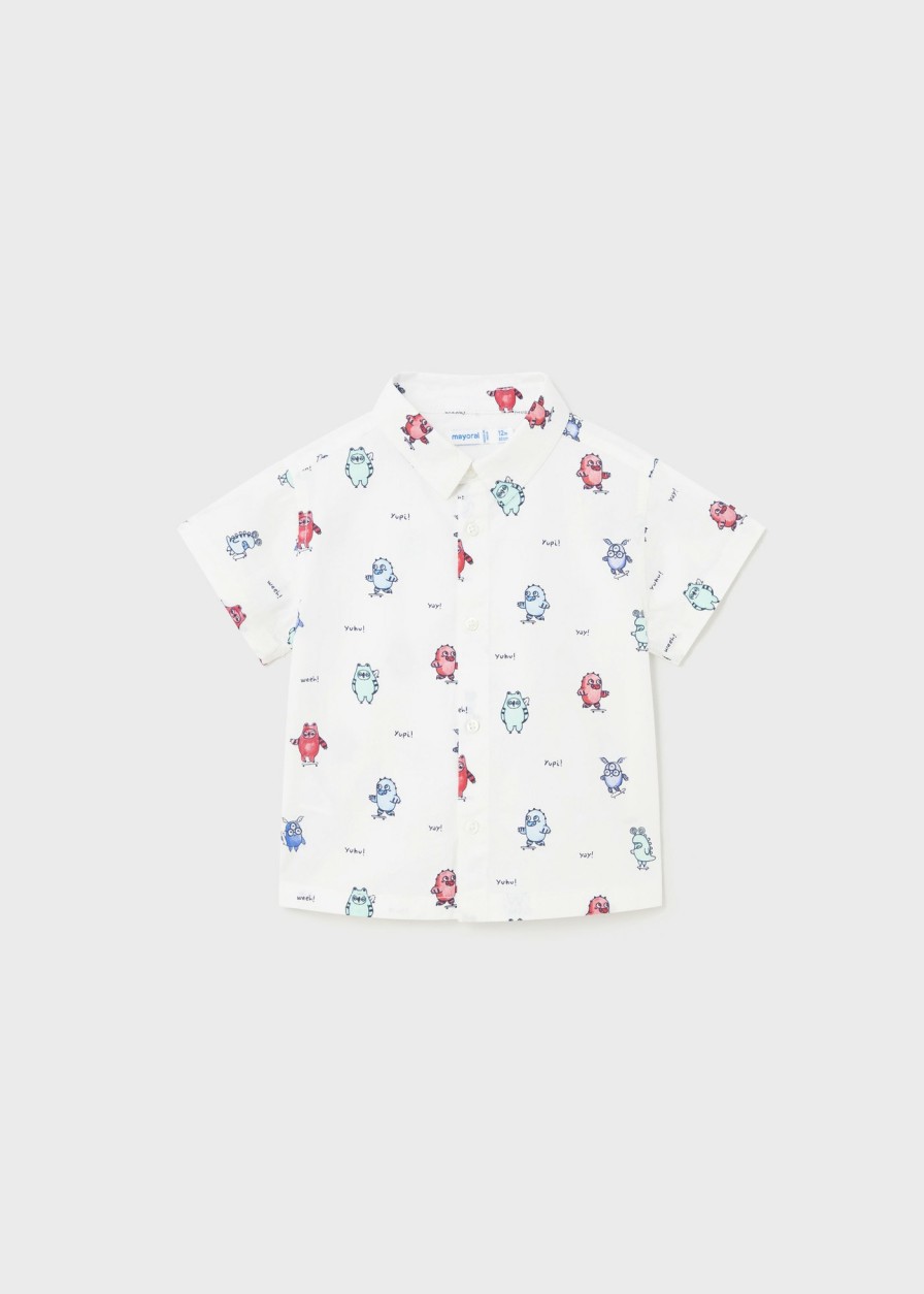 Bebe MAYORAL Camisas Y Blusas | Camisa Estampada Better Cotton Bebe Blanco-Sandia