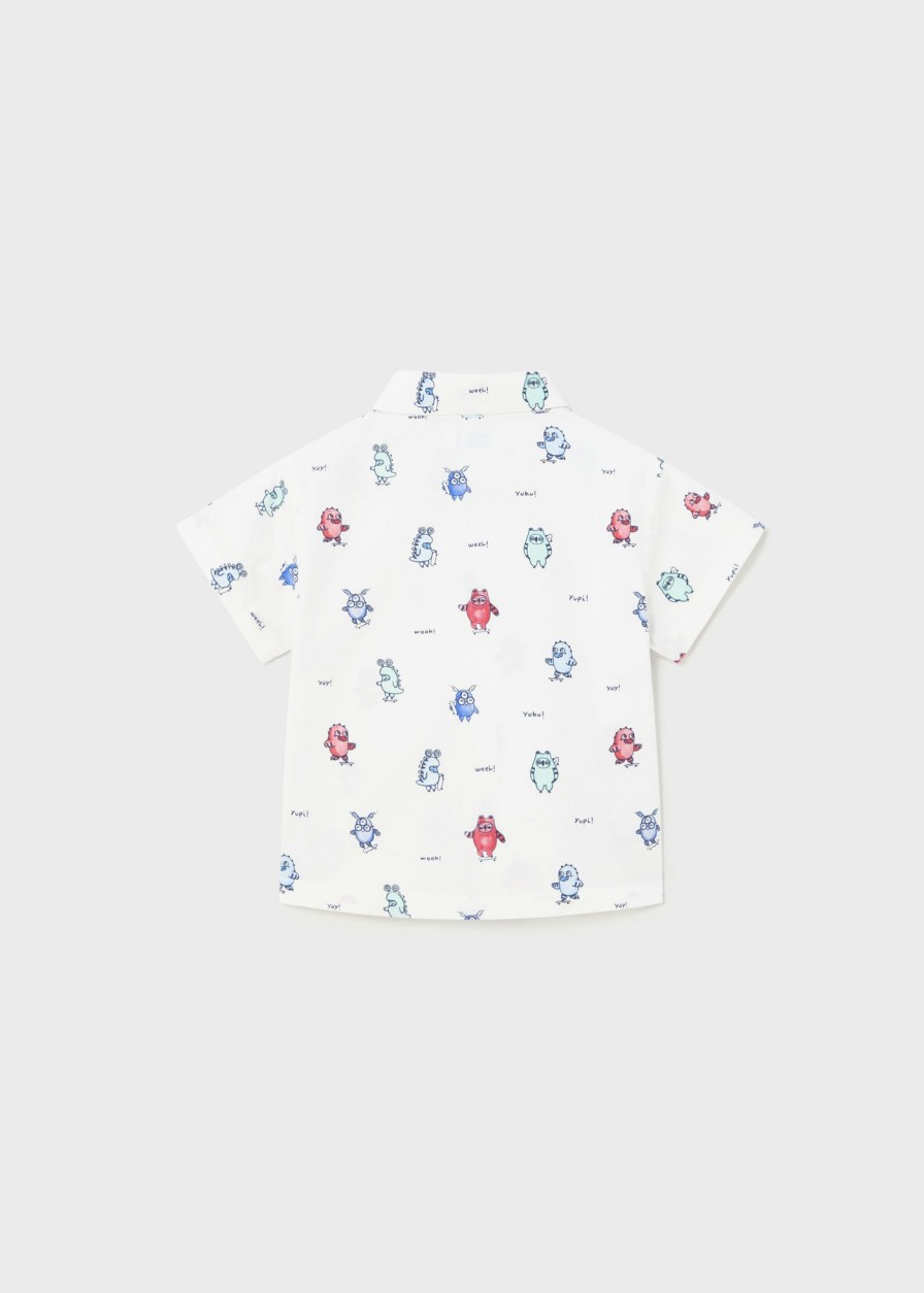 Bebe MAYORAL Camisas Y Blusas | Camisa Estampada Better Cotton Bebe Blanco-Sandia