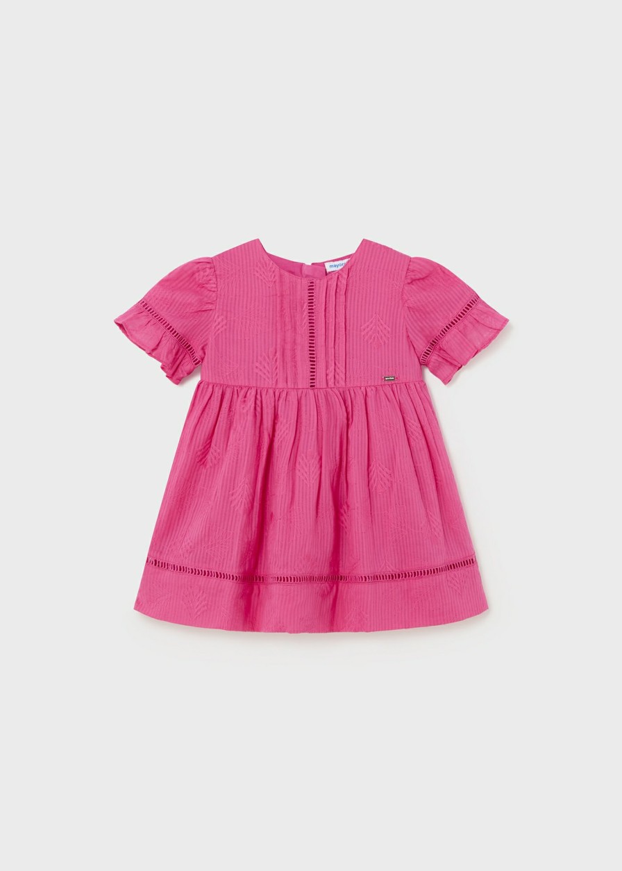 Bebe MAYORAL Vestidos | Vestido Vainica Better Cotton Bebe Magenta