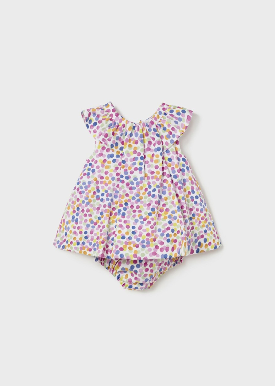 Bebe MAYORAL Vestidos | Vestido Con Cubrepanal Estampado Saten Recien Nacido Juicy