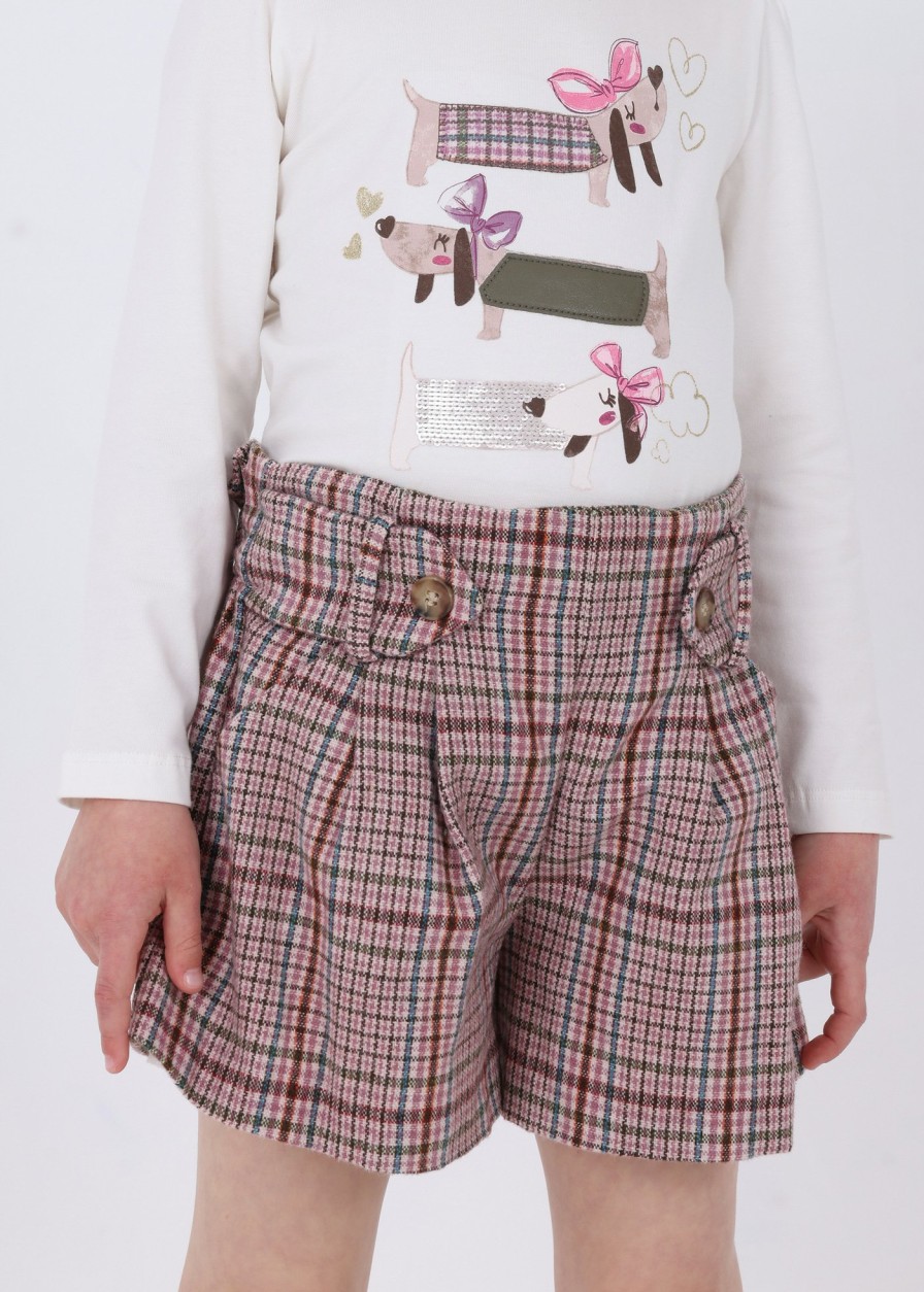 Nina MAYORAL Pantalones Y Faldas | Short Cuadros Nina