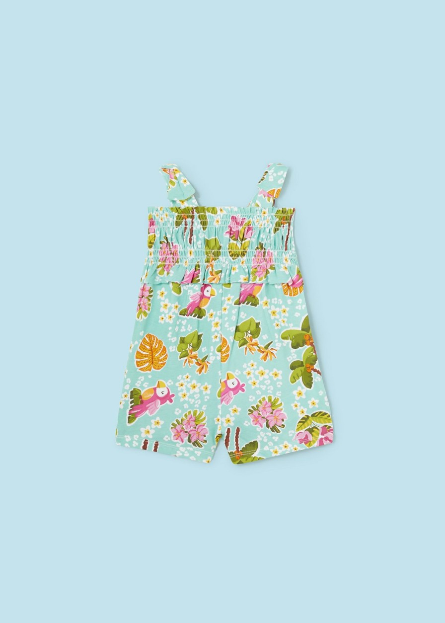 Bebe MAYORAL Faldas Y Monos | Mono Estampado Punto Smock Better Cotton Bebe Estampado Cactus