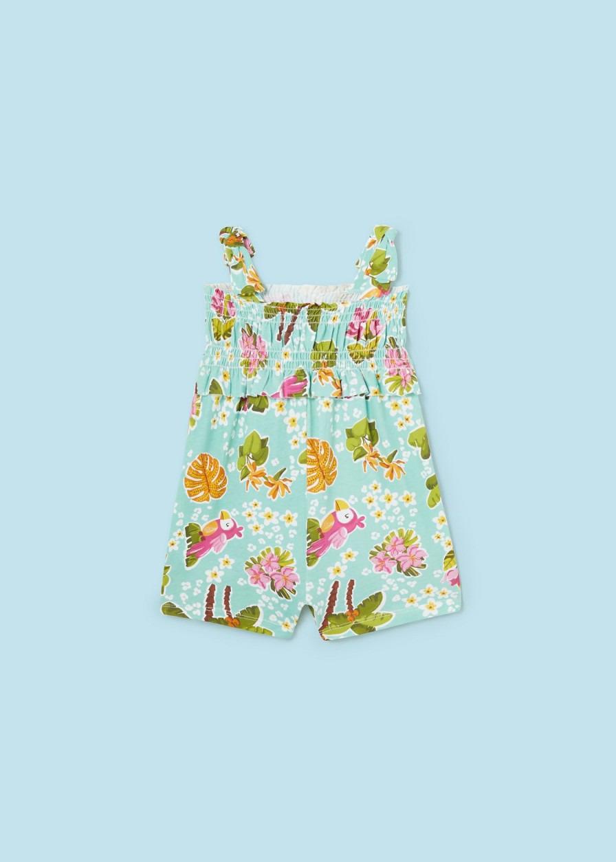 Bebe MAYORAL Faldas Y Monos | Mono Estampado Punto Smock Better Cotton Bebe Estampado Cactus