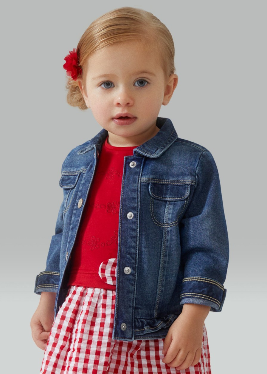 Bebe MAYORAL Abrigos Y Chaquetas | Cazadora Tejana Volante Better Cotton Bebe Tejano Medio