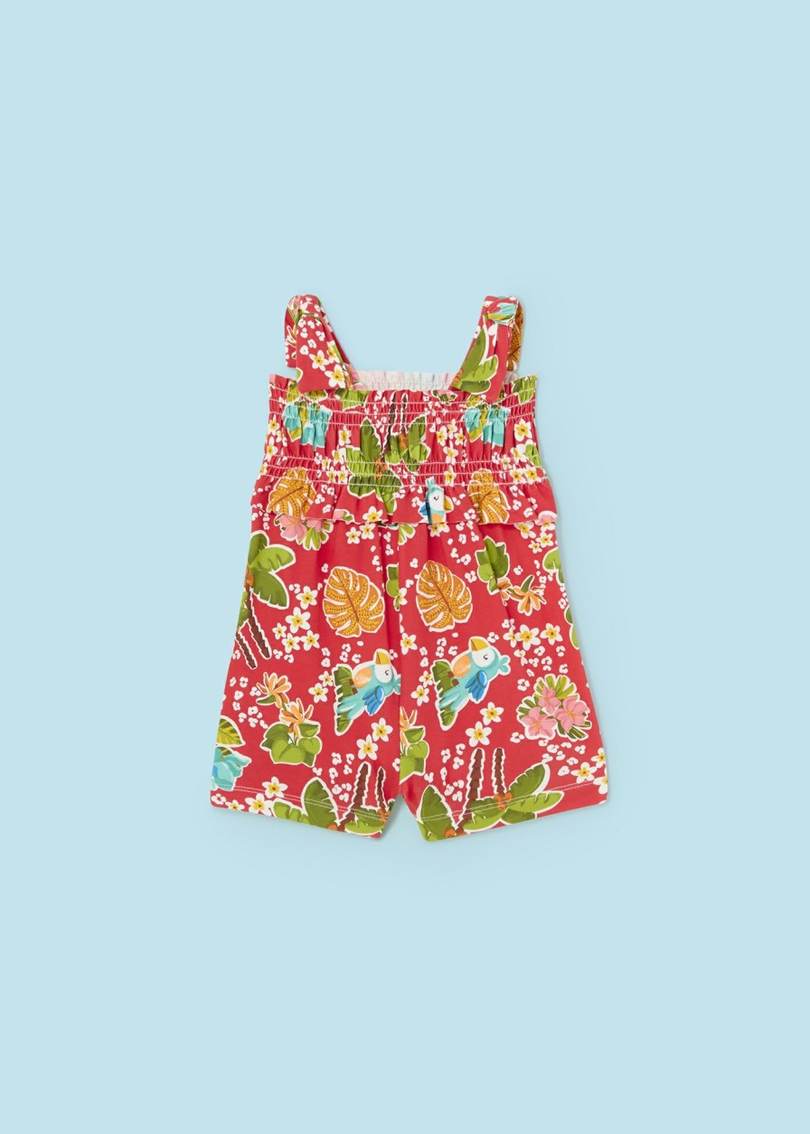 Bebe MAYORAL Faldas Y Monos | Mono Estampado Punto Smock Better Cotton Bebe Granadina