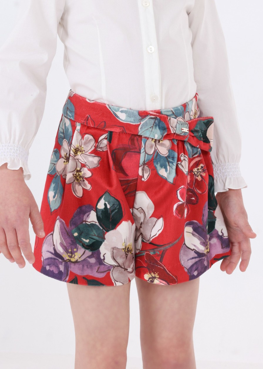 Nina MAYORAL Pantalones Y Faldas | Short Estampado Terciopelo Nina