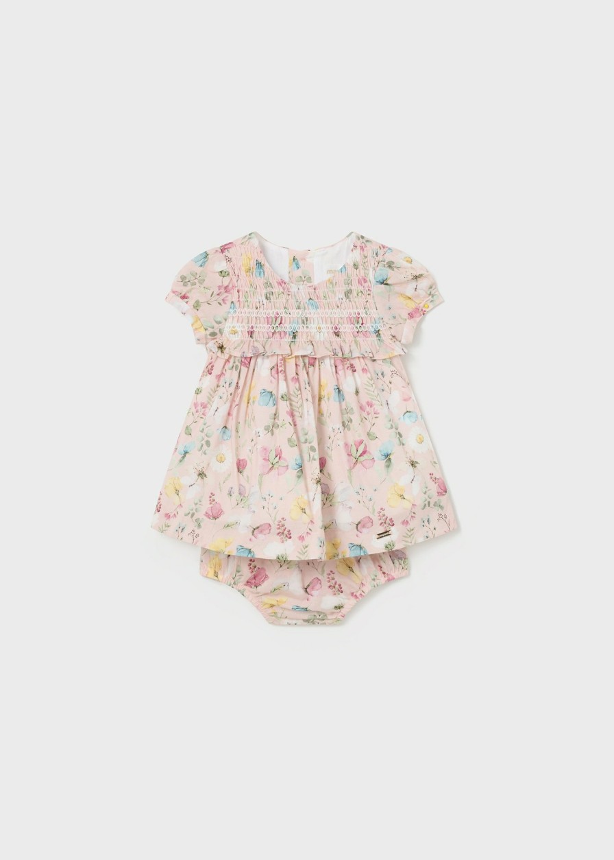 Bebe MAYORAL Vestidos | Vestido Con Cubrepanal Better Cotton Recien Nacido Nude