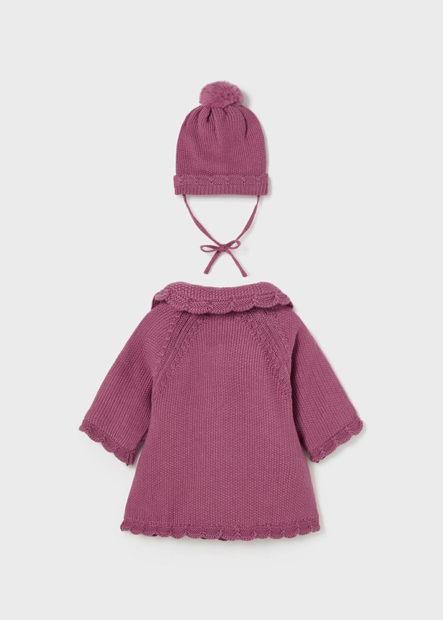 Bebe MAYORAL Abrigos Y Chaquetas | Abrigo Tricot Con Gorro Recien Nacido