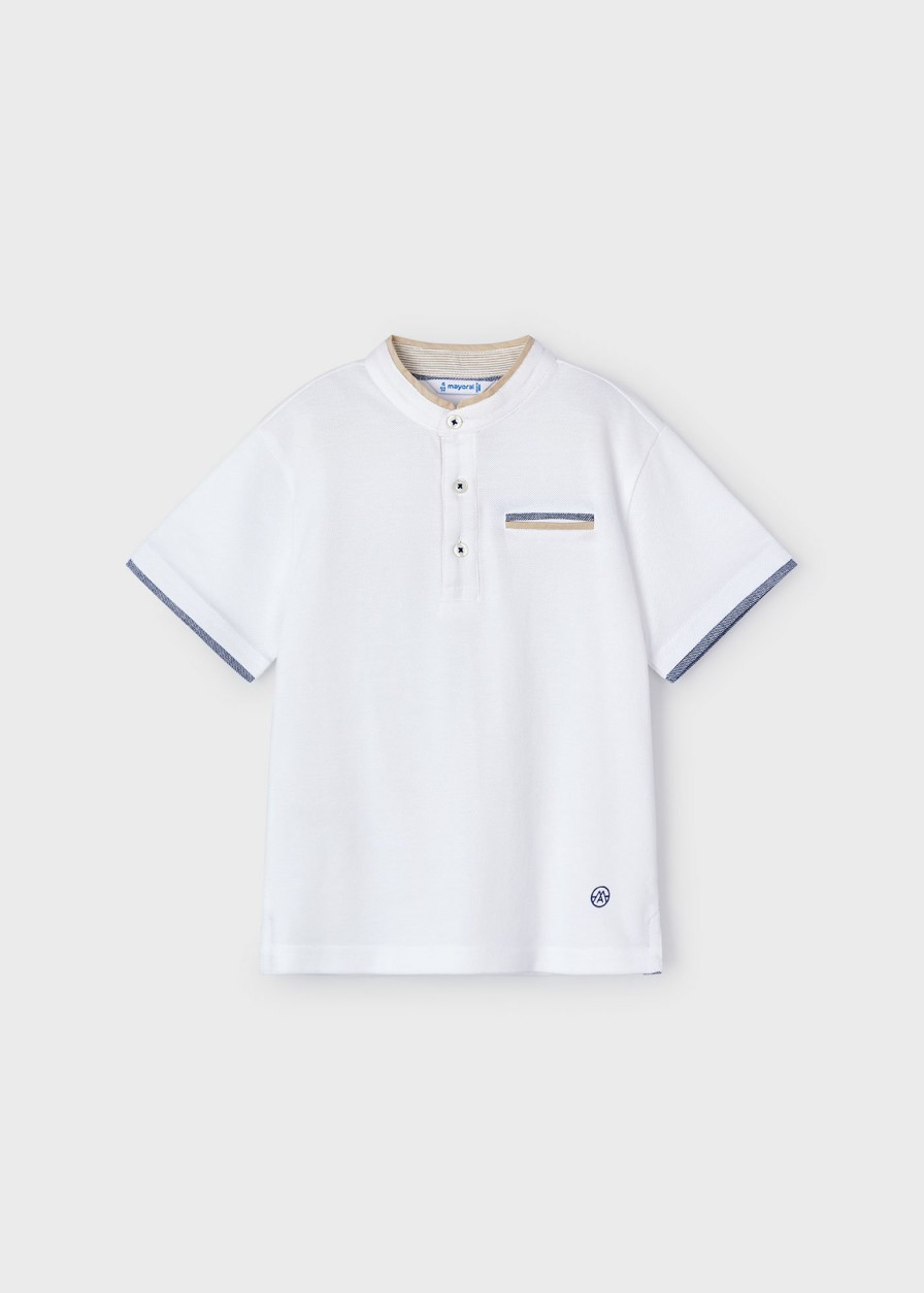 Nino MAYORAL Polos | Polo Pique Cuello Mao Better Cotton Nino Blanco