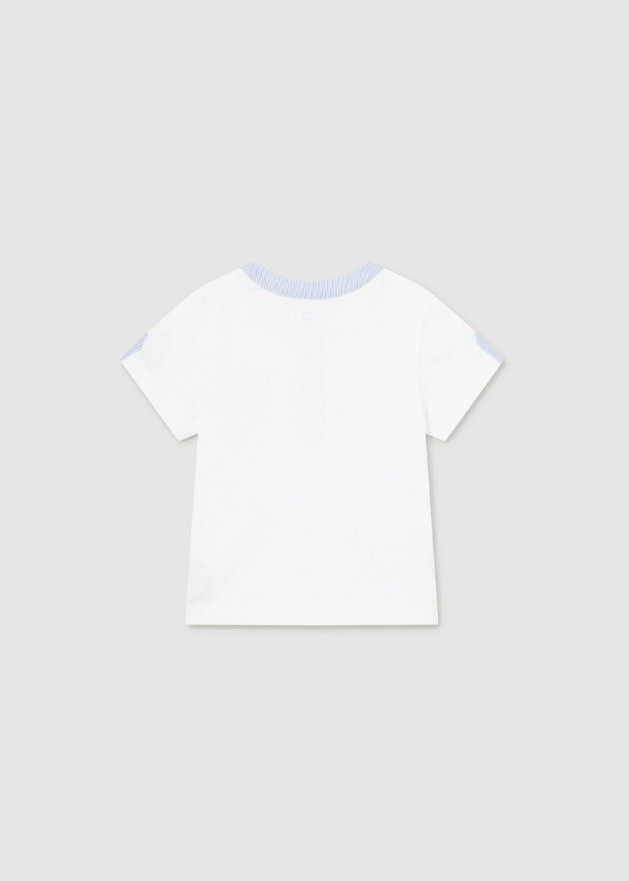 Bebe MAYORAL Bodies Y Camisetas | Camiseta Cuello Panadero Better Cotton Bebe Blanco