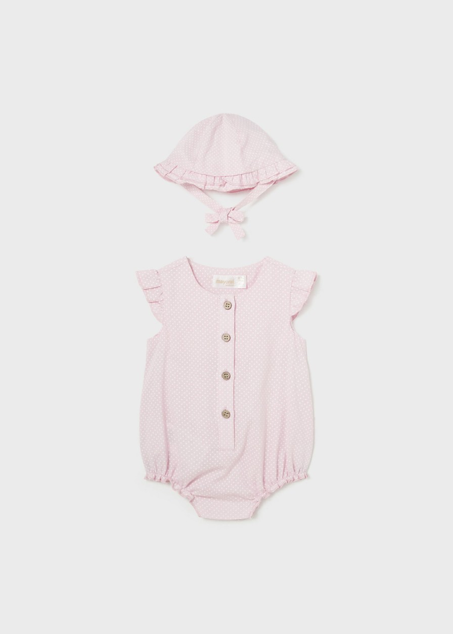 Bebe MAYORAL Pijamas Y Peleles | Pelele Con Gorro Lino Recien Nacido Rosa Baby