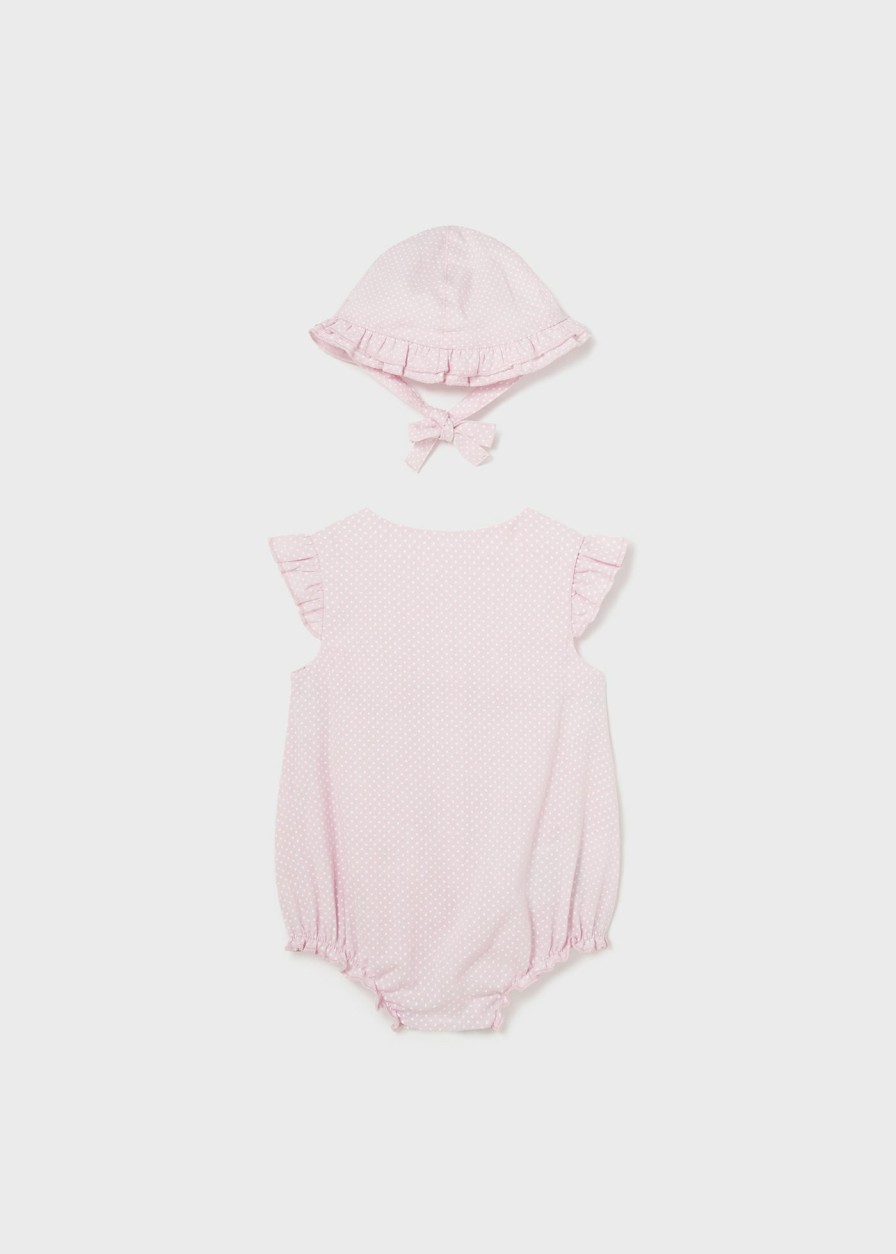 Bebe MAYORAL Pijamas Y Peleles | Pelele Con Gorro Lino Recien Nacido Rosa Baby