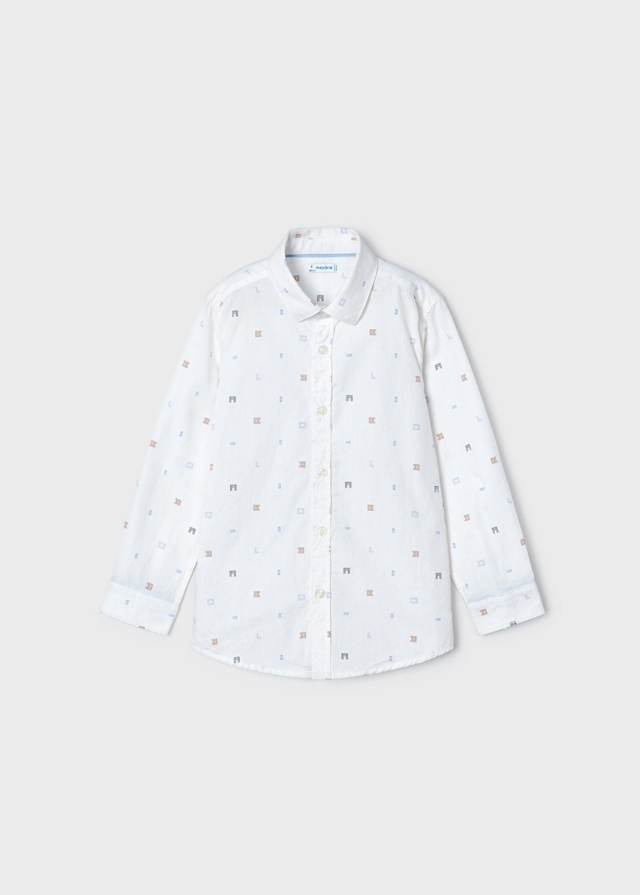 Nino MAYORAL Camisas | Camisa Estampada Better Cotton Nino Blanco