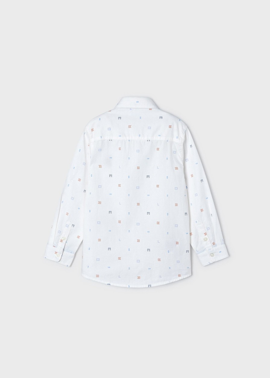 Nino MAYORAL Camisas | Camisa Estampada Better Cotton Nino Blanco