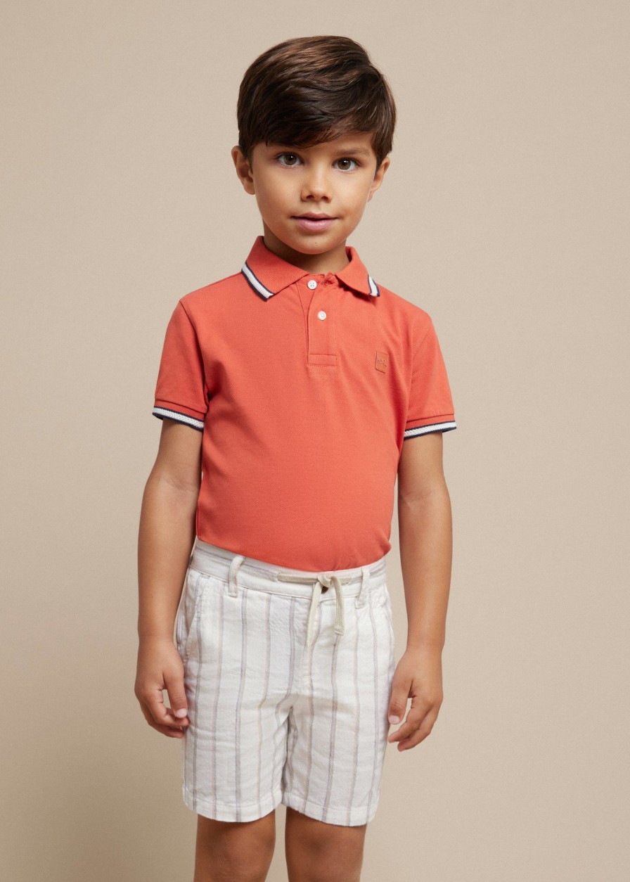 Nino MAYORAL Pantalones | Bermuda Rayas Lino Nino Milk