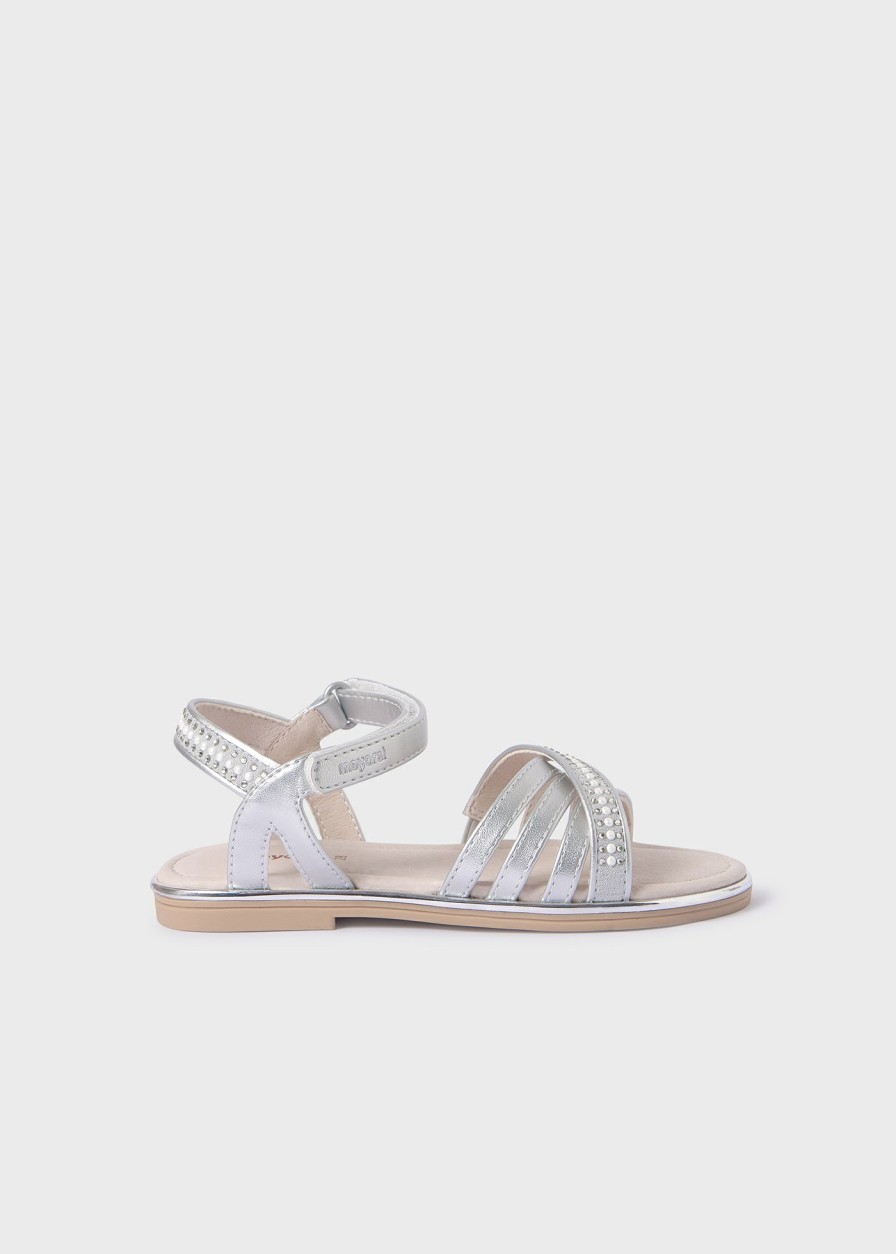 Nina MAYORAL Sandalias Y Cangrejeras | Sandalia Strass Plantilla Piel Sostenible Nina