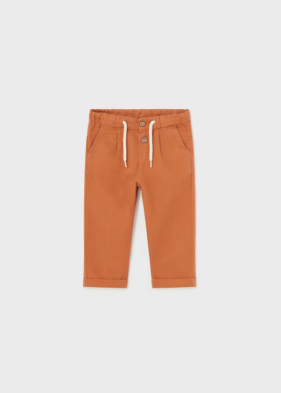 Bebe MAYORAL Pantalones Y Petos | Pantalon Chino Relaxed Lino Bebe Arcilla