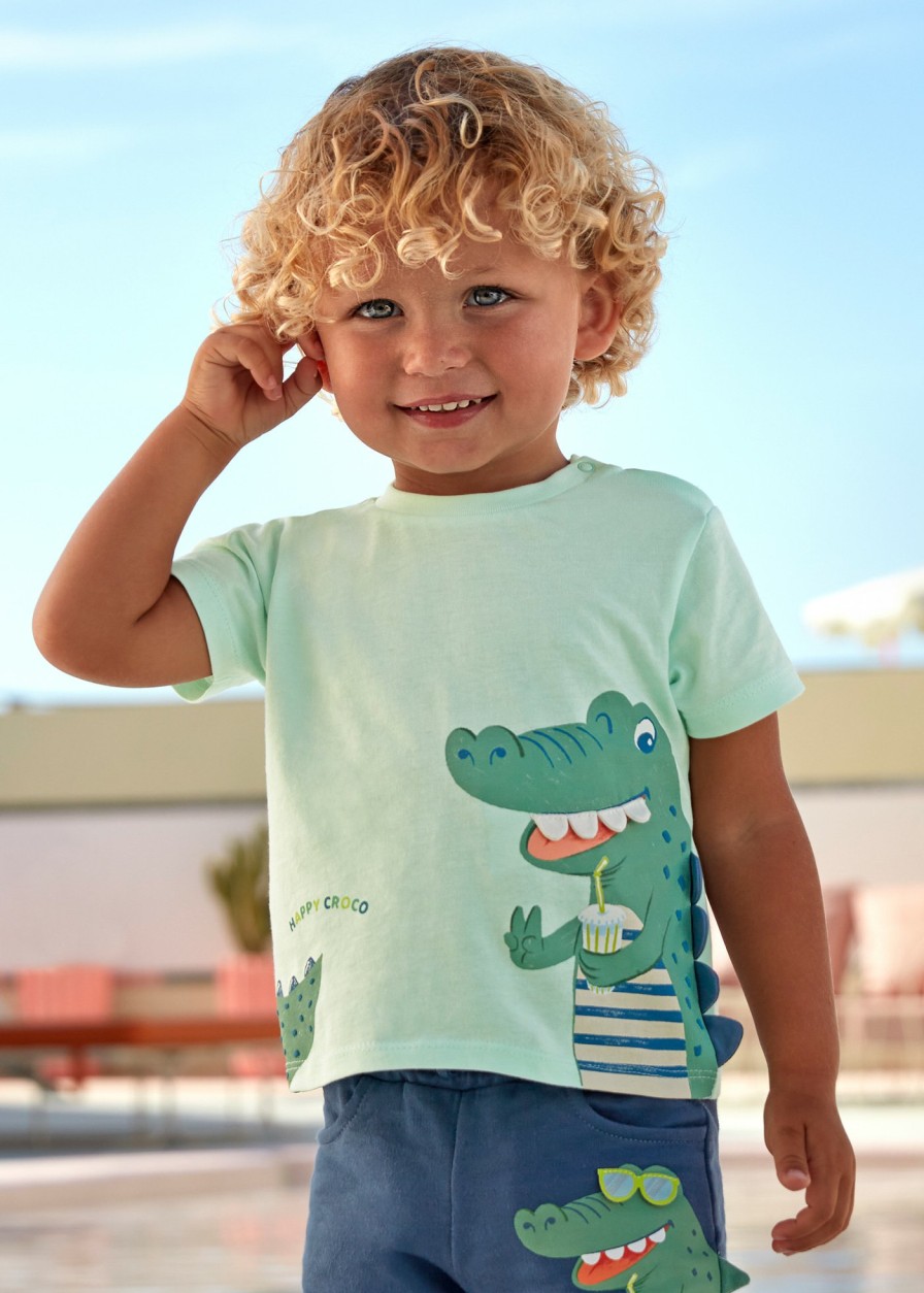 Bebe MAYORAL Bodies Y Camisetas | Camiseta Interactiva Better Cotton Bebe Aqua