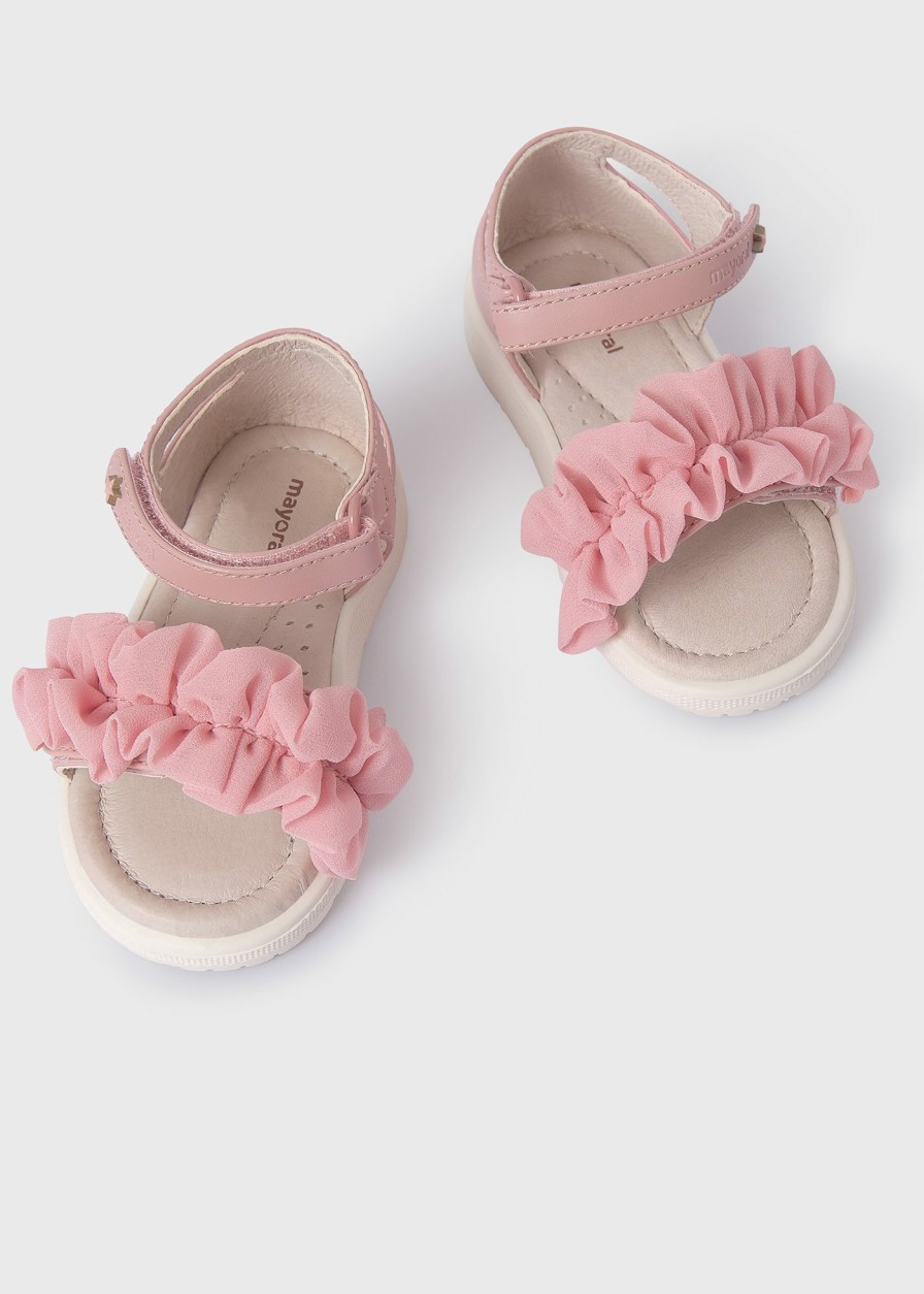 Bebe MAYORAL Sandalias Y Cangrejeras | Sandalia Fruncido Plantilla Piel Sostenible Bebe