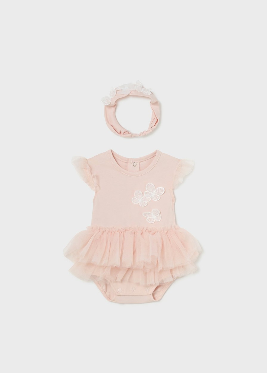 Bebe MAYORAL Bodies Y Camisetas | Body Tutu Con Diadema Better Cotton Recien Nacido Nude