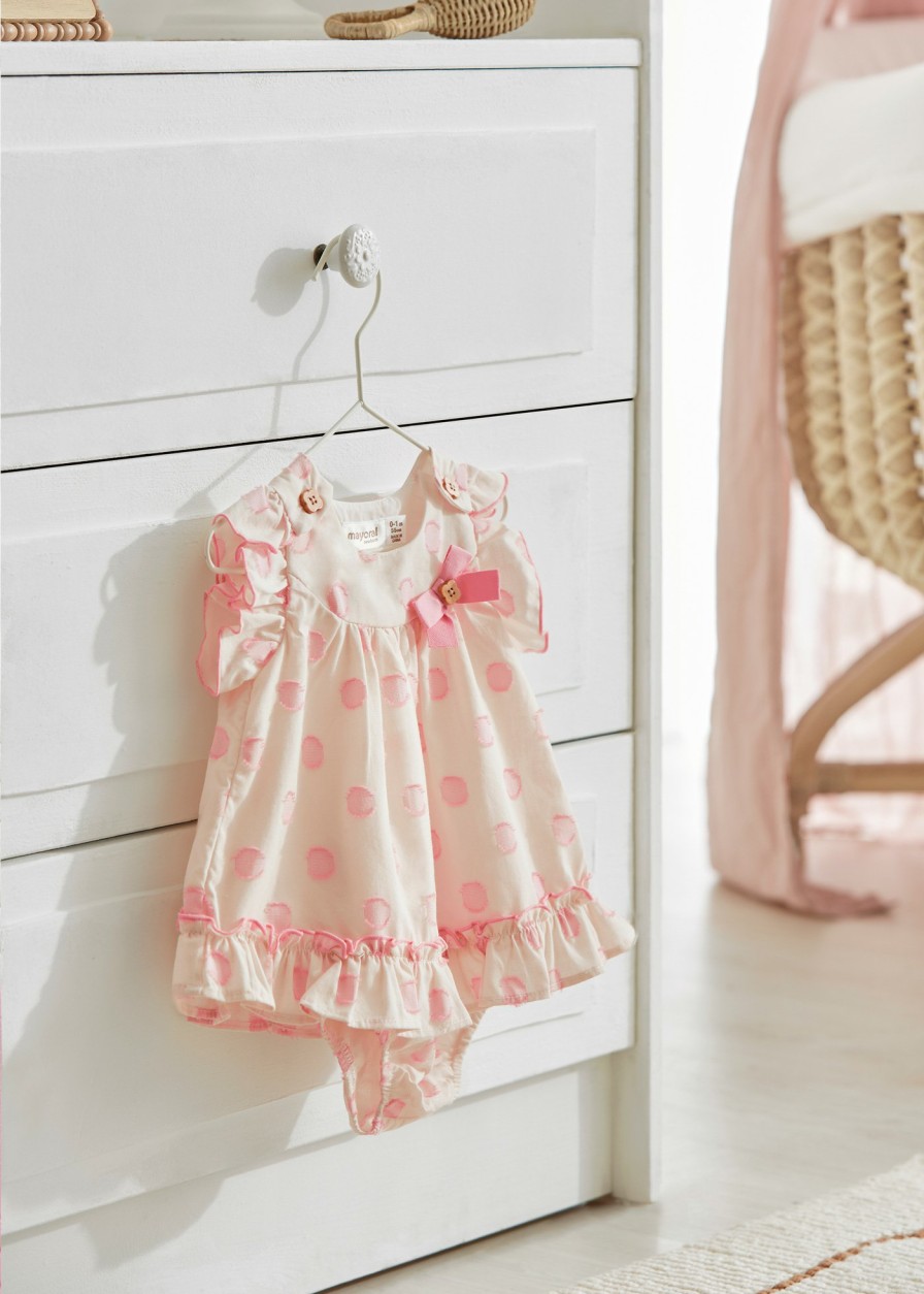 Bebe MAYORAL Vestidos | Vestido Jacquard Better Cotton Recien Nacido Semola