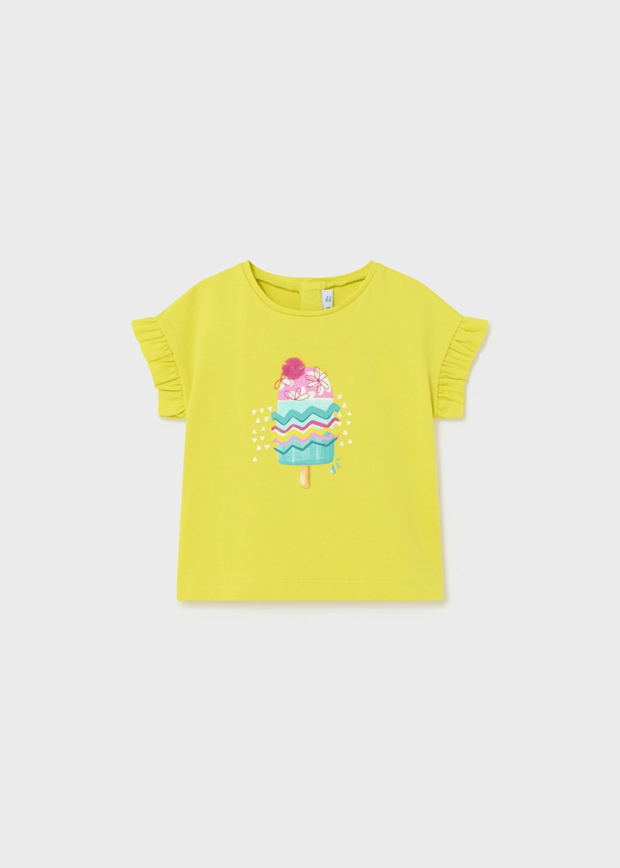 Bebe MAYORAL Bodies Y Camisetas | Camiseta Estampada Better Cotton Bebe Citron