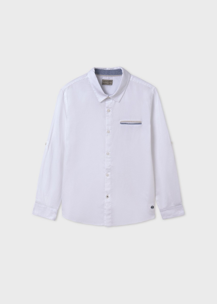 Nino MAYORAL Camisas | Camisa Basica Estructura Better Cotton Chico Blanco