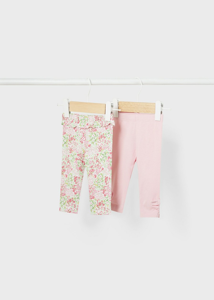 Bebe MAYORAL Pantalones Y Petos | Set 2 Leggings Better Cotton Recien Nacido Rosa Baby