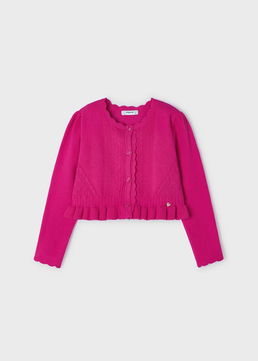 Nina MAYORAL Rebecas Y Chaquetas De Punto | Rebeca Calados Better Cotton Nina Fucsia