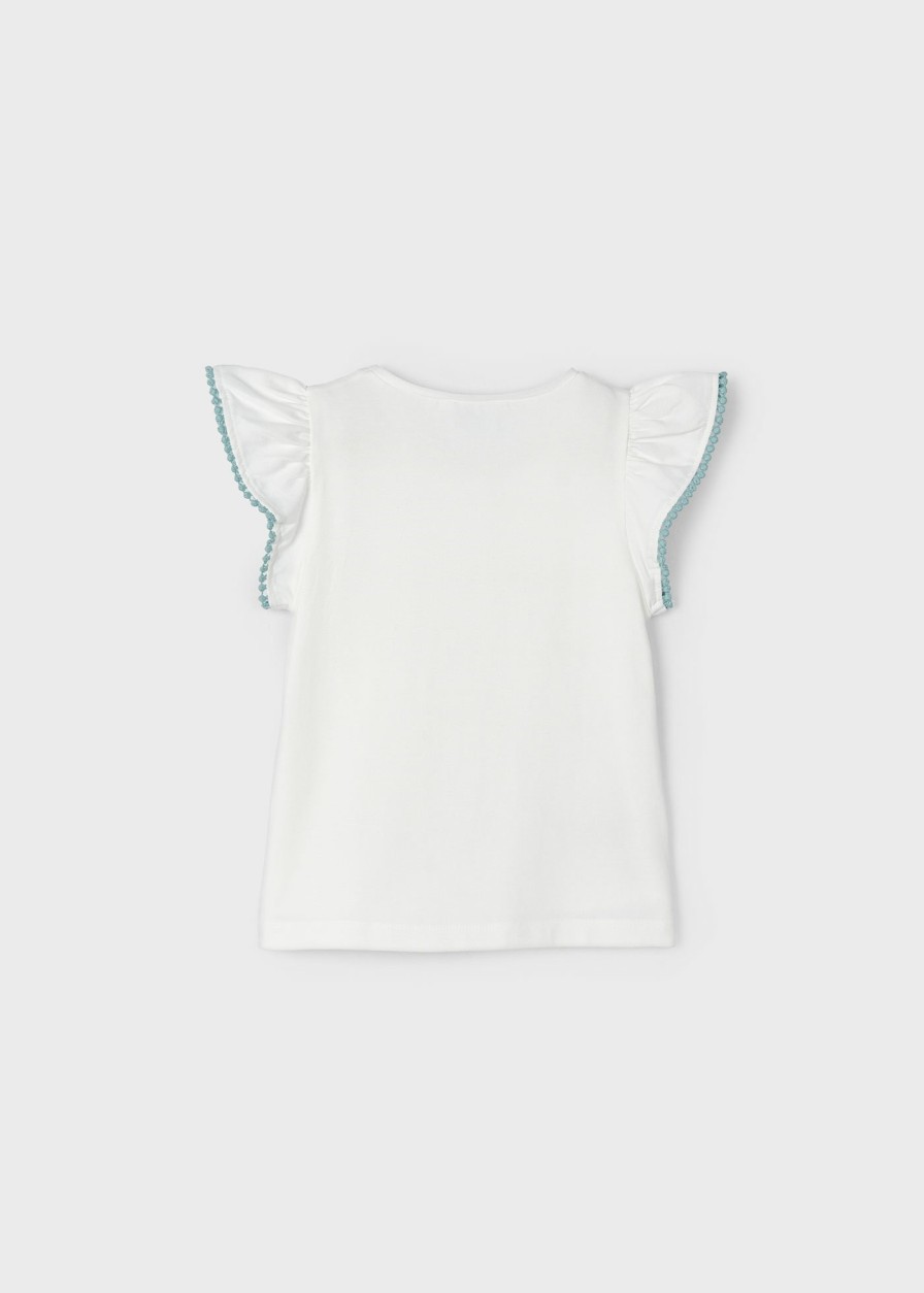 Nina MAYORAL Camisetas Y Polos | Camiseta Aplique Better Cotton Nina Crudo