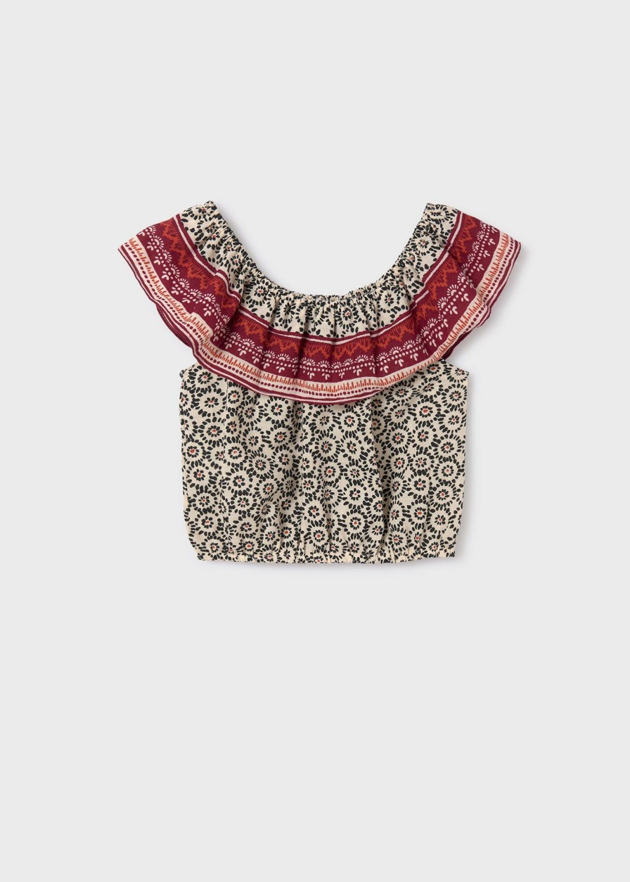 Nina MAYORAL Blusas Y Tops | Tops Estampado Volante Chica