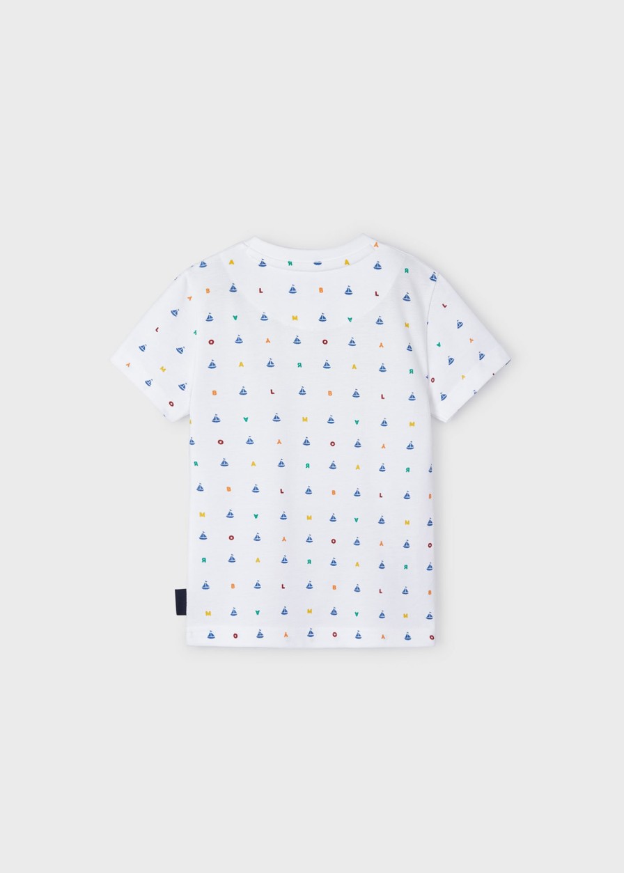 Nino MAYORAL Camisetas | Camiseta Granito Mini Estampado Better Cotton Nino Blanco