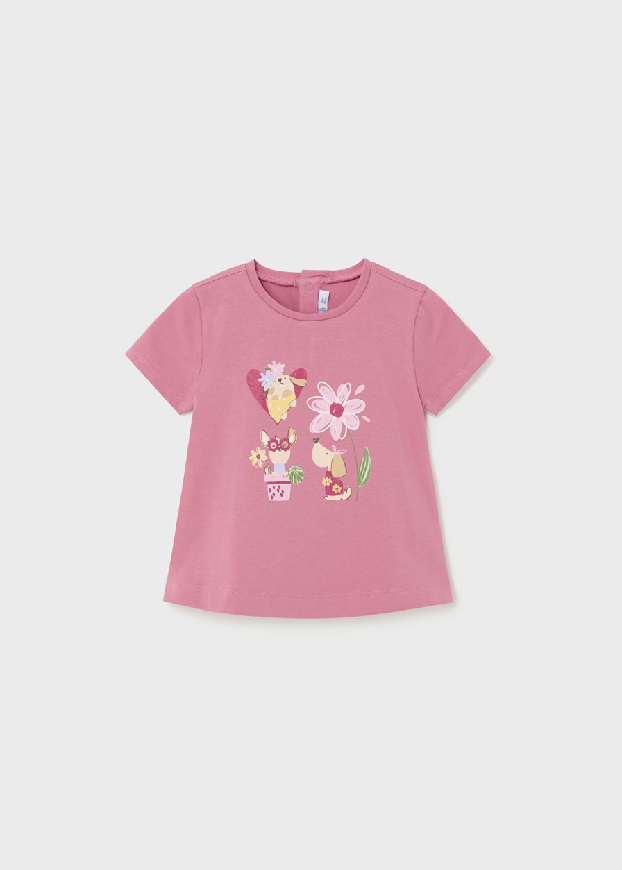 Bebe MAYORAL Bodies Y Camisetas | Camiseta Estampada Better Cotton Bebe Hibiscus