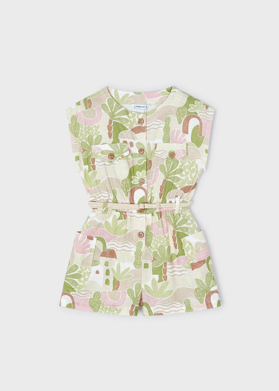 Nina MAYORAL Monos Y Petos | Mono Estampado Better Cotton Nina Manzana