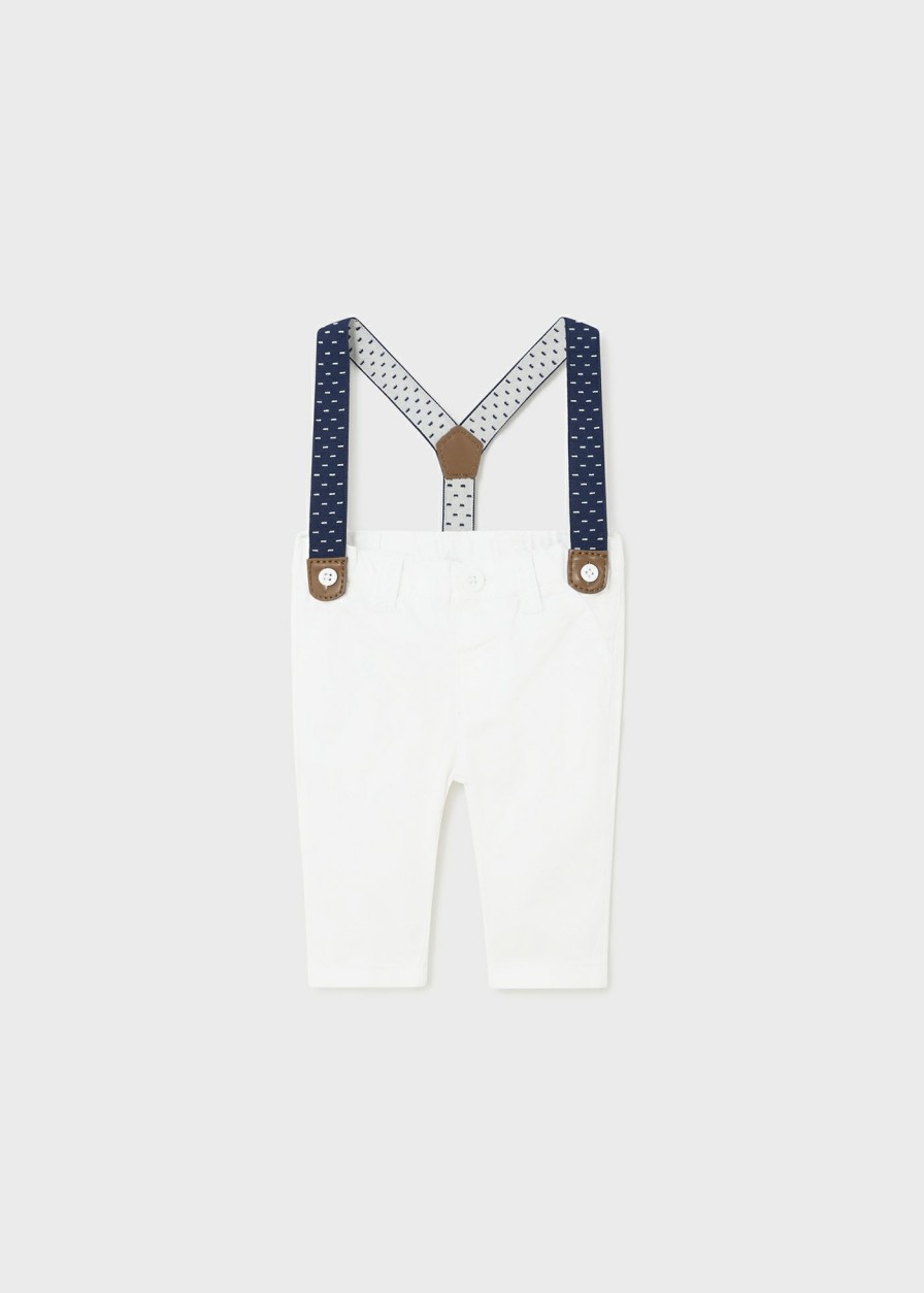 Bebe MAYORAL Pantalones Y Petos | Pantalon Largo Tirantes Better Cotton Recien Nacido Blanco