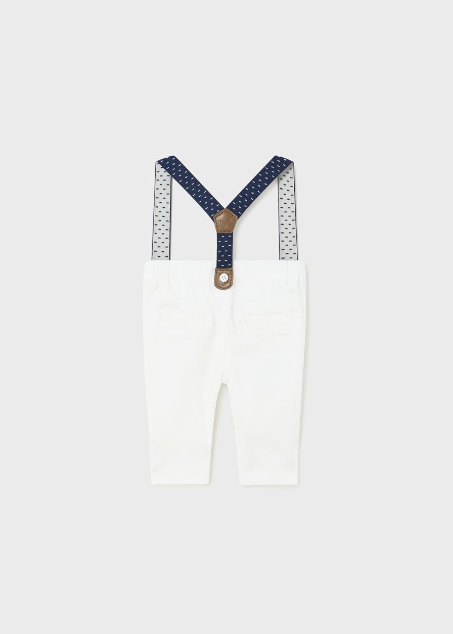 Bebe MAYORAL Pantalones Y Petos | Pantalon Largo Tirantes Better Cotton Recien Nacido Blanco