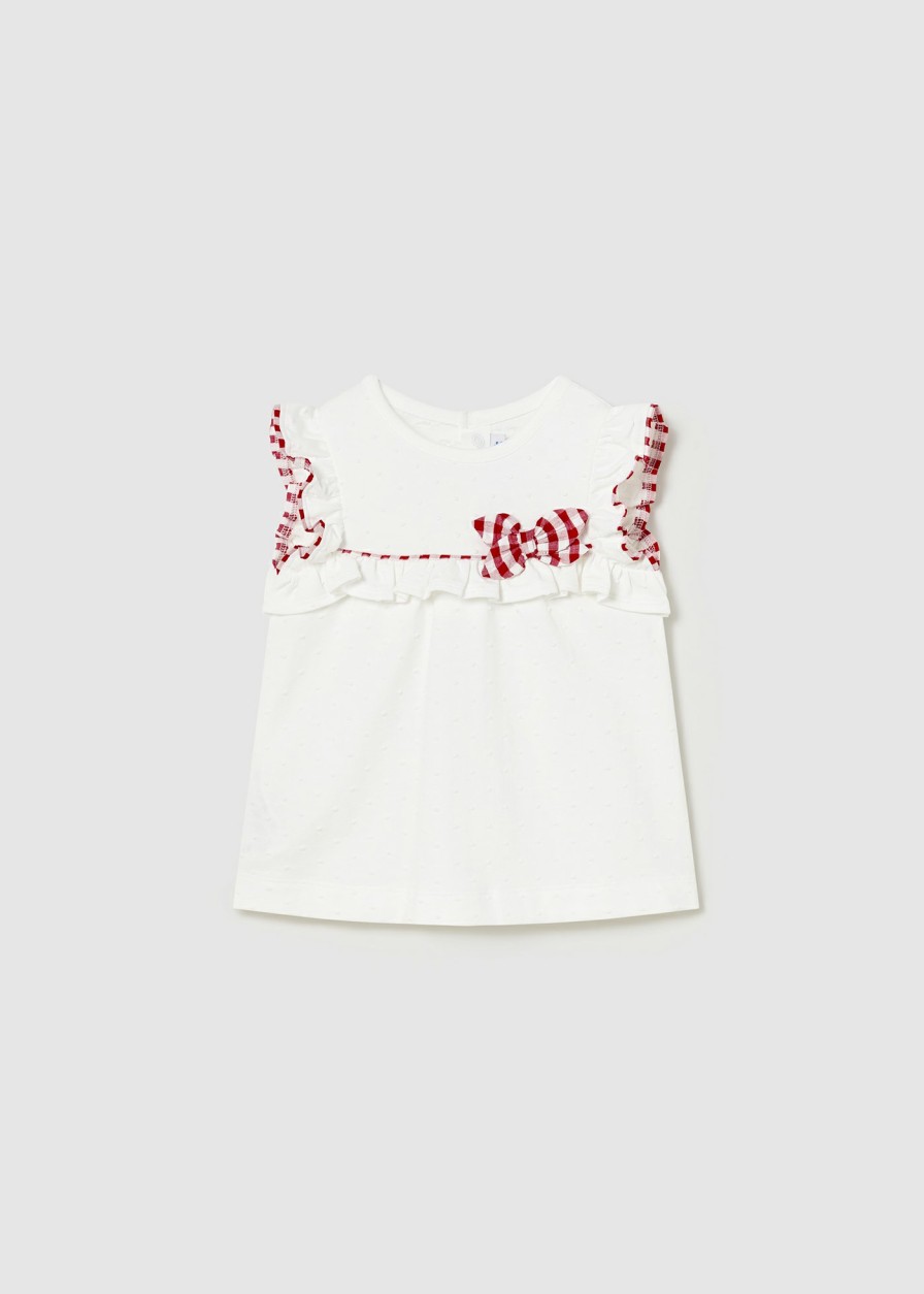 Bebe MAYORAL Camisas Y Blusas | Bluson Punto Lazo Better Cotton Bebe Blanco