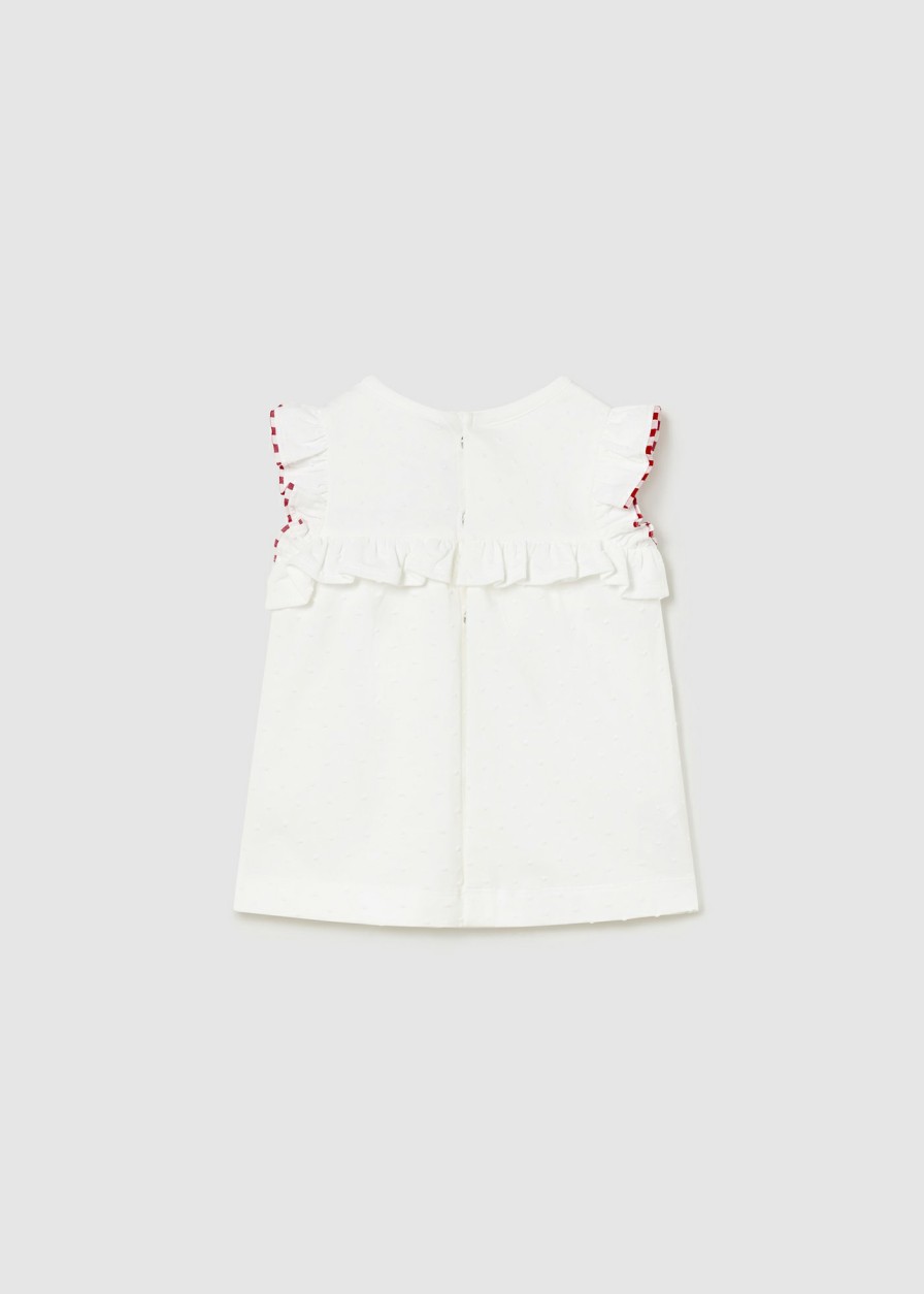 Bebe MAYORAL Camisas Y Blusas | Bluson Punto Lazo Better Cotton Bebe Blanco