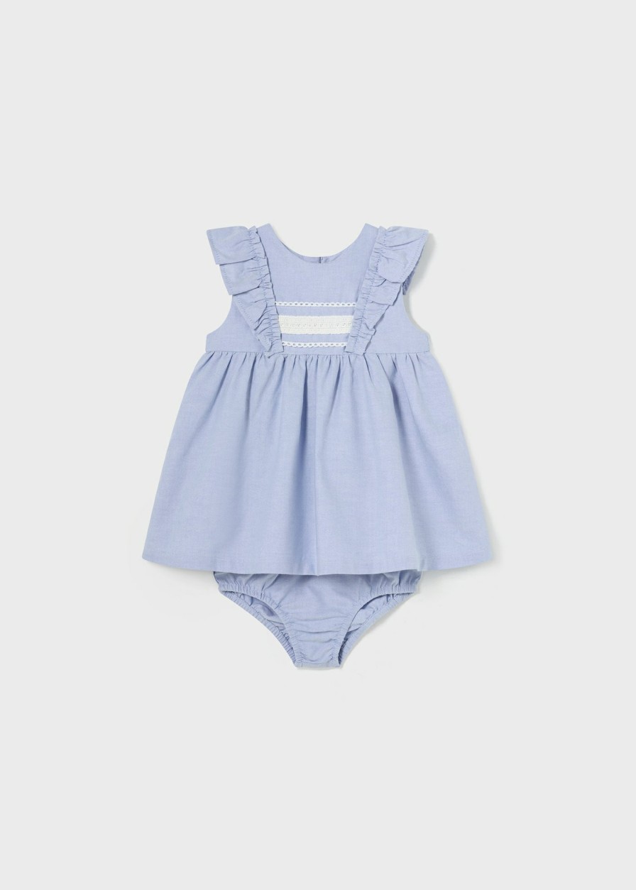 Bebe MAYORAL Vestidos | Vestido Volante Bebe Oxford