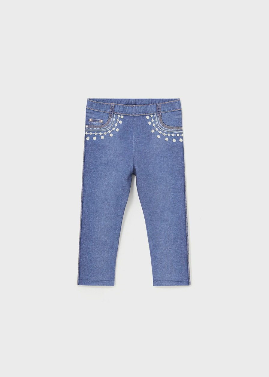 Bebe MAYORAL Pantalones Y Petos | Pantalon Jegging Better Cotton Bebe Tejano Oscuro