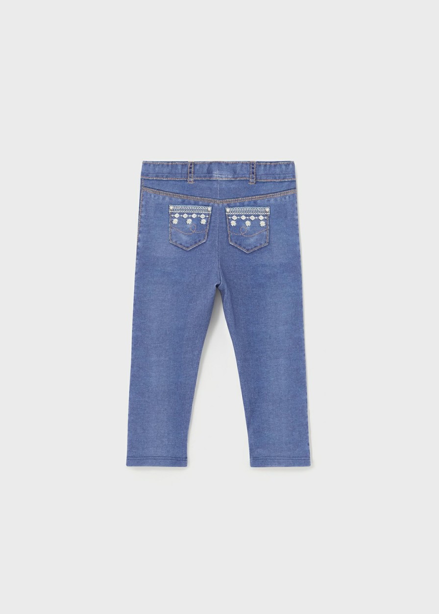 Bebe MAYORAL Pantalones Y Petos | Pantalon Jegging Better Cotton Bebe Tejano Oscuro