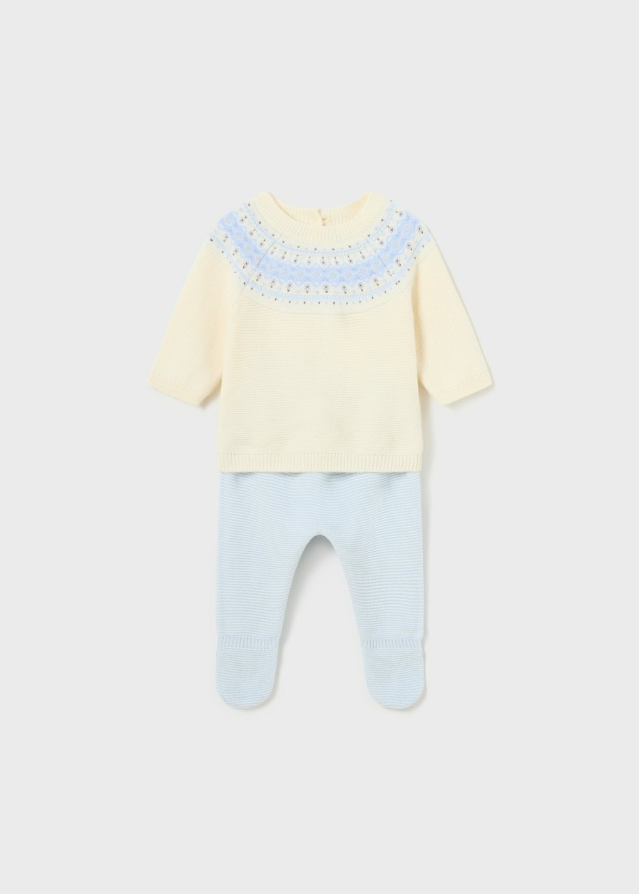 Bebe MAYORAL Conjuntos | Conjunto 2 Piezas Tricot Better Cotton Recien Nacido Cielo