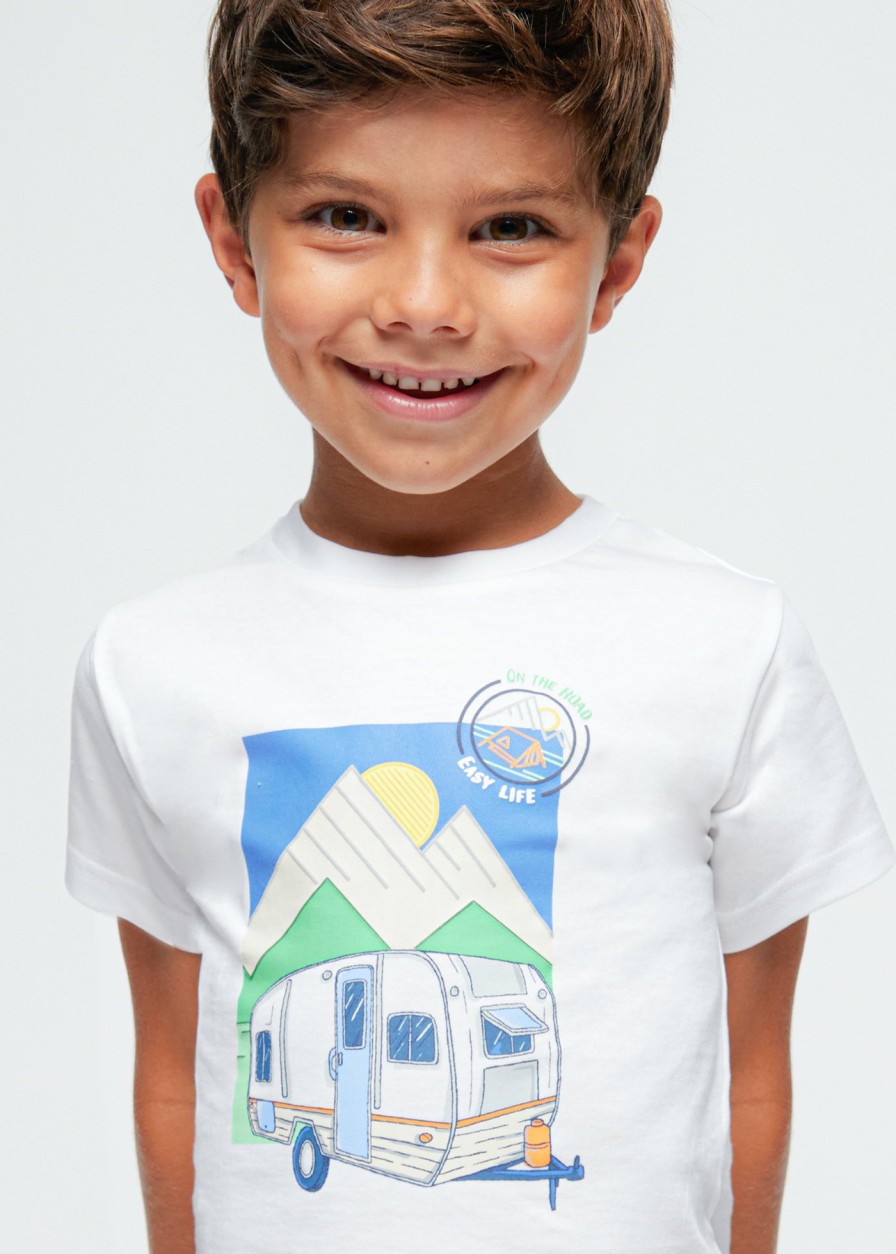 Nino MAYORAL Camisetas | Camiseta Estampada Better Cotton Nino Blanco