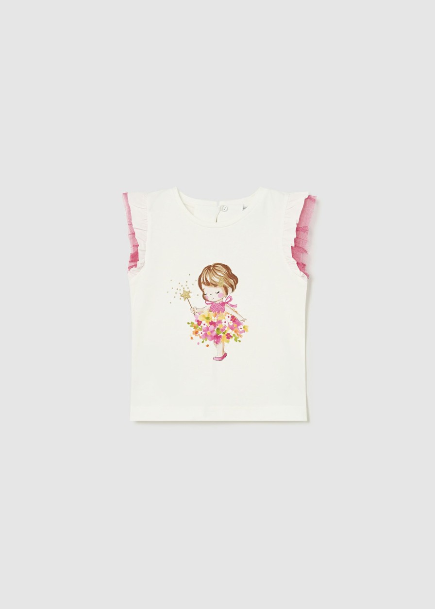 Bebe MAYORAL Bodies Y Camisetas | Camiseta Combinada Tul Better Cotton Bebe