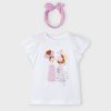 Nina MAYORAL Camisetas Y Polos | Camiseta Con Diadema Better Cotton Nina Blanco-Malva