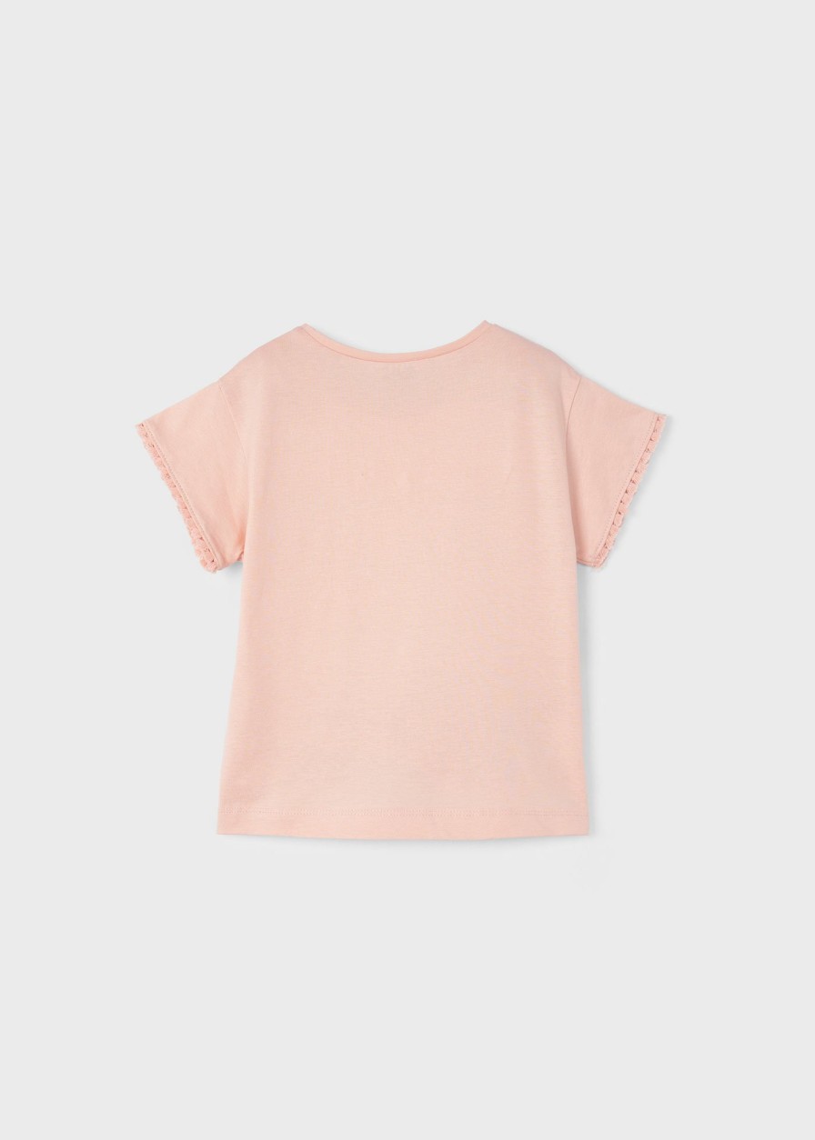 Nina MAYORAL Camisetas Y Polos | Camiseta Bordada Better Cotton Nina Nude