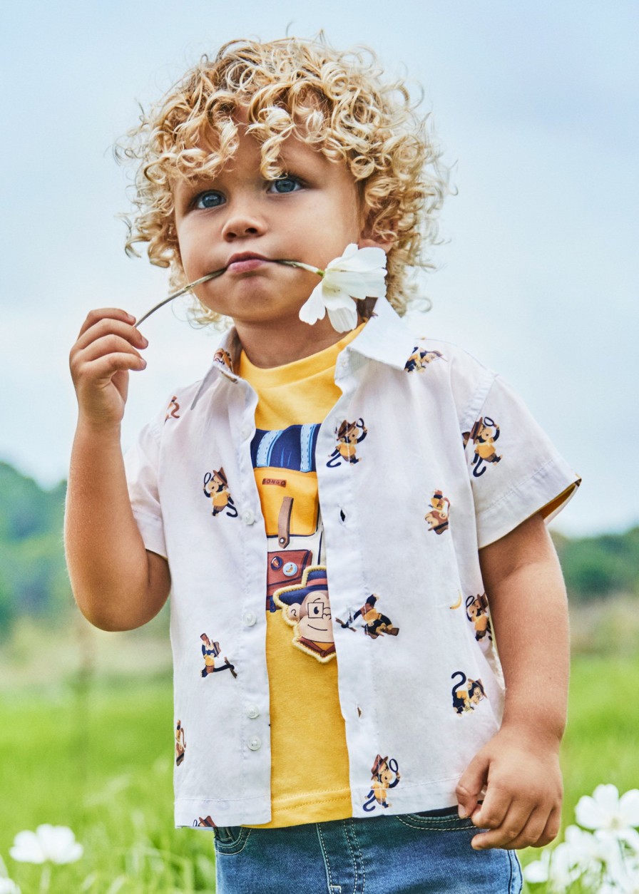 Bebe MAYORAL Camisas Y Blusas | Camisa Estampada Better Cotton Bebe Blanco-Banana