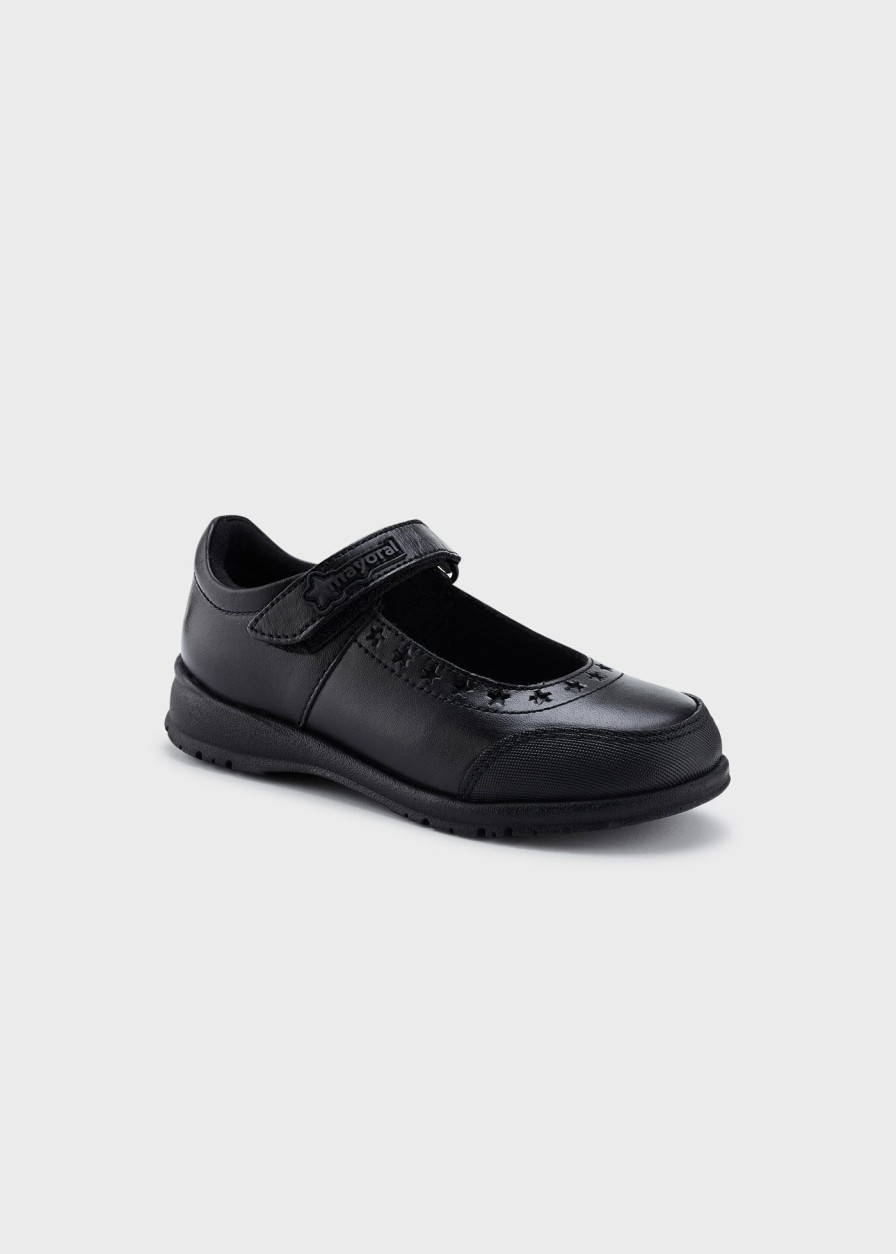 Nina MAYORAL Zapatos Colegiales | Mercedita Sport Colegial Piel Negro