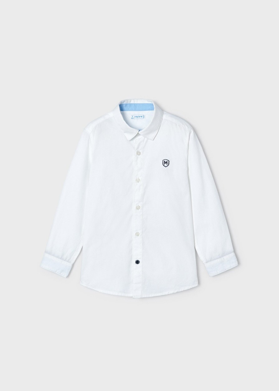 Nino MAYORAL Camisas | Camisa Logo Bordado Better Cotton Nino Blanco