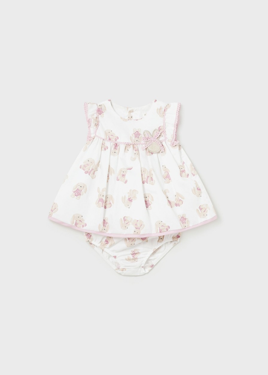 Bebe MAYORAL Vestidos | Vestido Con Cubrepanal Saten Recien Nacido Rosa Baby